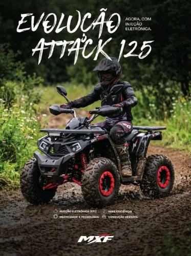 QUADRICICLO ATTACK 125CC/4T EFI INJEÇÃO ELETRÔNICA EM 12 VEZES SEM JUROS 