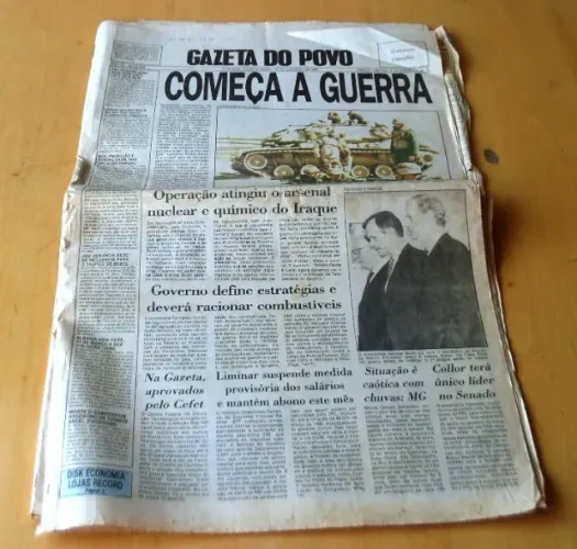Colecionável Vintage - Jornal Gazeta Do Povo - Edição Especial - Guerra do Golfo - 1991