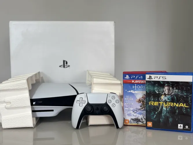 Ps5 slim mídia física com leitor JOGO DE BRINDE GARANTIA