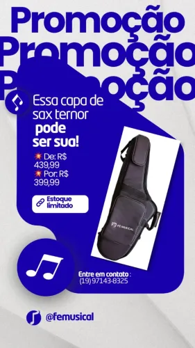 Capa Semi Case Sax Tenor Couro Pelúcia