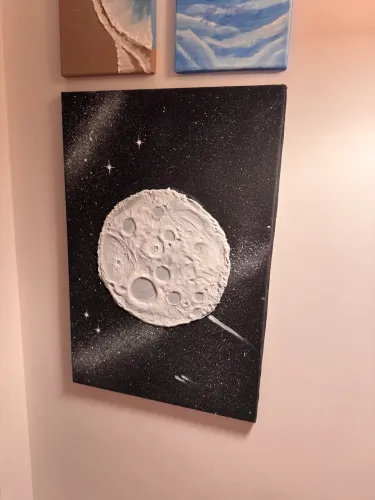 Tela pintada em relevo