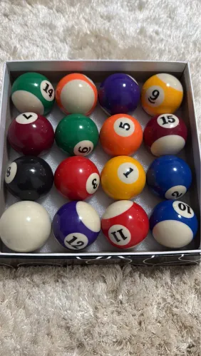 ? Jogo de Bolas de Sinuca 52mm - NOVAS (Nunca Usadas)