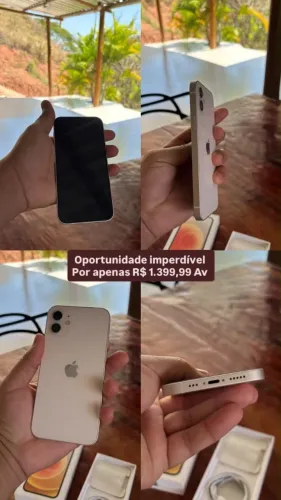 iPhone 12 caixa, carregador, capinha e película