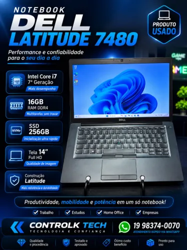 NOTEBOOK LATITUDE 7480 I7 -7° / 16GB RAM/ NVME 256GB