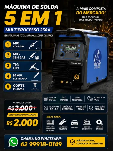 Máquina de solda multi-processos 5 em 1 corte plasma mig sem gás mig com gás tig eletrodo 