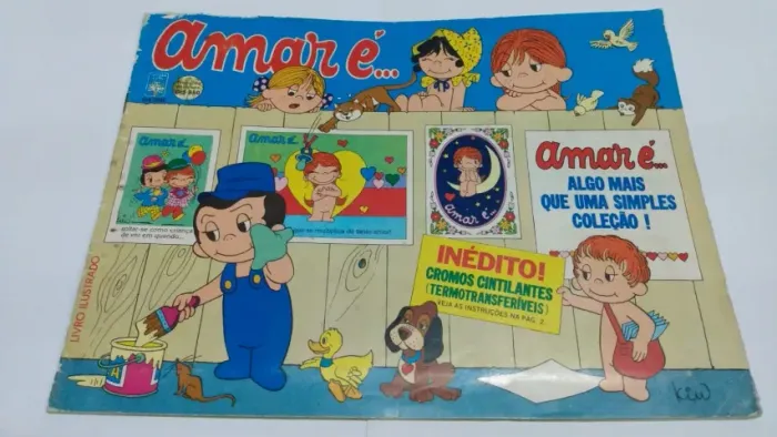 Álbum antigo de figurinhas Amar é 1985 incompleto.