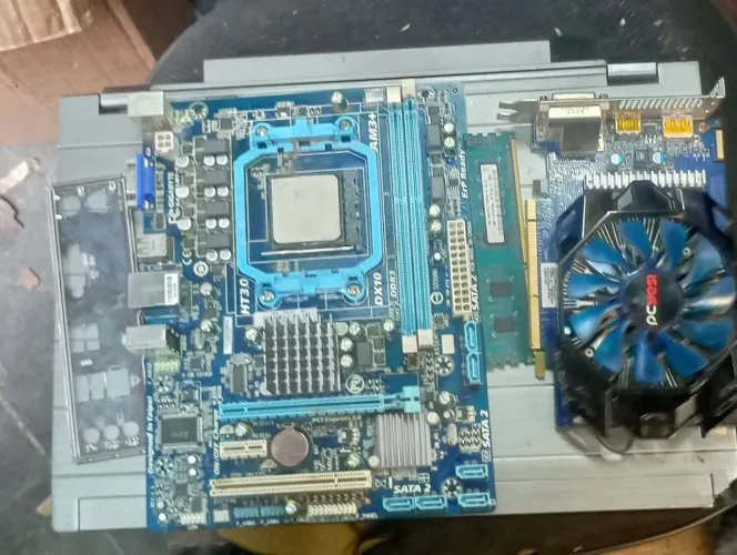 Kit placa mae processador placa de video