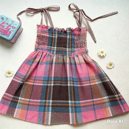 Vestido Infantil com Lastex Alças Ajustáveis