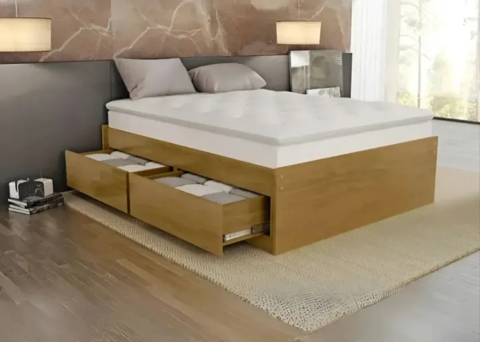 Cama box madeira 4 gavetas 