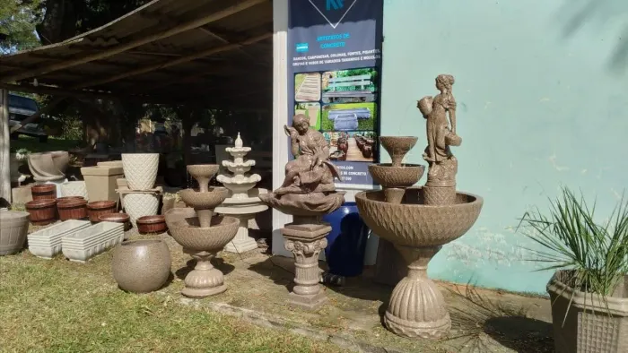Fonte taças 2 quedas efeito granito