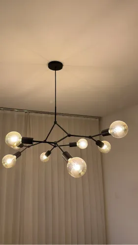 Lustre para sala de jantar com 8 lâmpadas de filamento LED