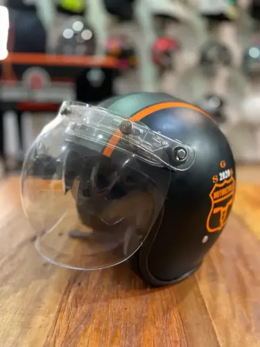 Capacete Lucca Of605 Preto Flip + Viseira Bolha