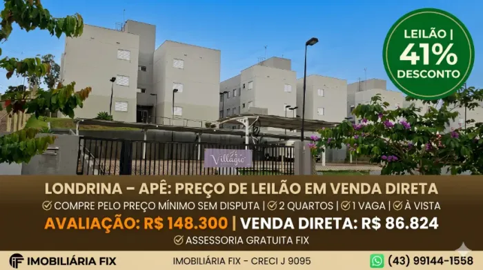 ? LONDRINA - APÊ: PREÇO DE LEILÃO EM VENDA DIRETA