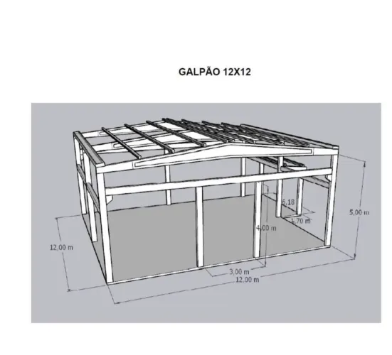 Estrutura galpão novo desmontado