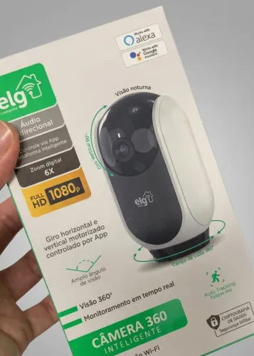 Câmera Robô 360° Wi-Fi Full HD c/ Alexa + Áudio Bidirecional