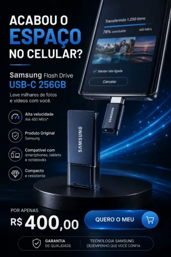 Pen drive com entrada tipo C