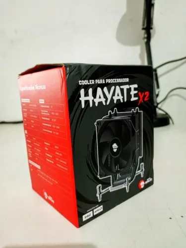 Cooler P/ Processador Gamer Hayate X2 - 90mm - Intel-AMD - Preto - Produto Novo