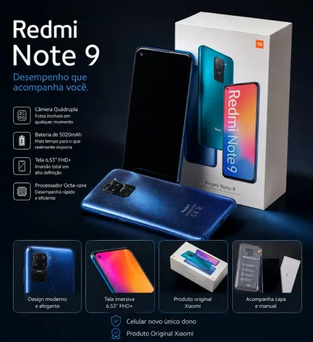 Celular Redimi Note 9 Mindnight Grey 4GB RAM. 128 ROM