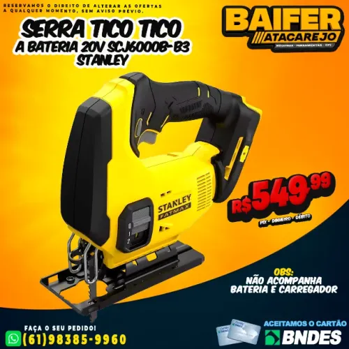 Serra Tico Tico a Bateria 20V Scj6000B-B3 Stanley