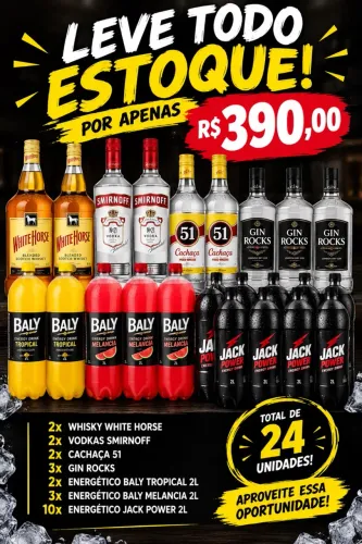 Leve todo estoque de bebidas 