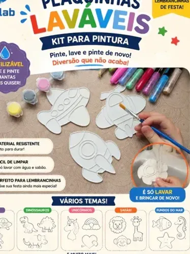 KIT PLAQUINHAS LAVÁVEIS PARA PINTURA