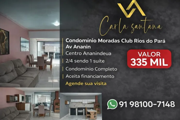 Casa Condomínio Moradas Club Rios do Pará- Ananindeua-Centro