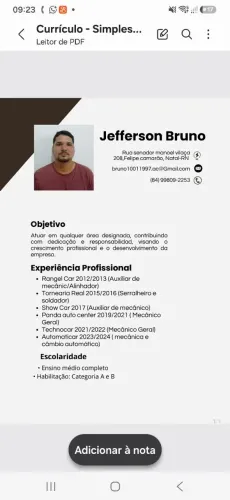 Mecânico disponível