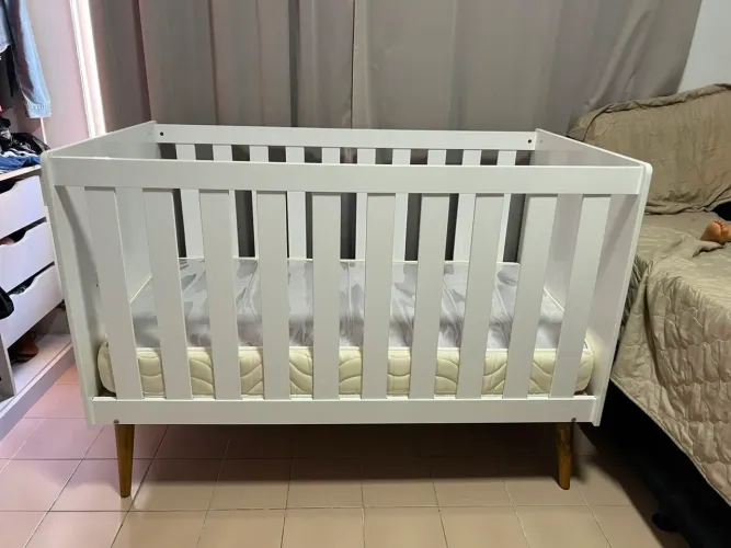 Berço cama 2x1 com colchão 
