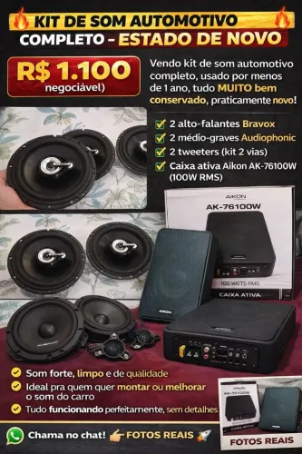 Kit de som completo para dar um UP no seu carro. ACEITO PROPOSTA. 
