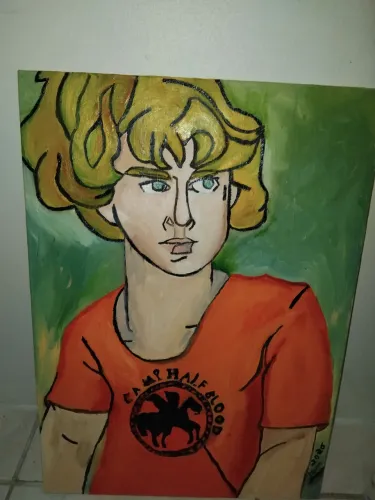 Quatro Percy Jackson tela sobre oleo fã arte artesanal unica serie