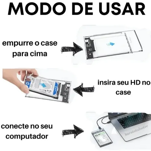 Case para HD Transparente USB 3.0