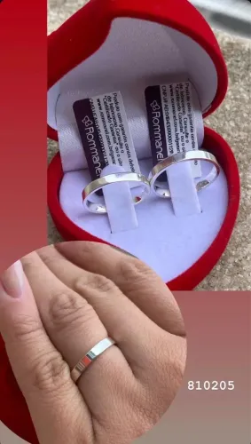 Par de aliança rommanel prata 925