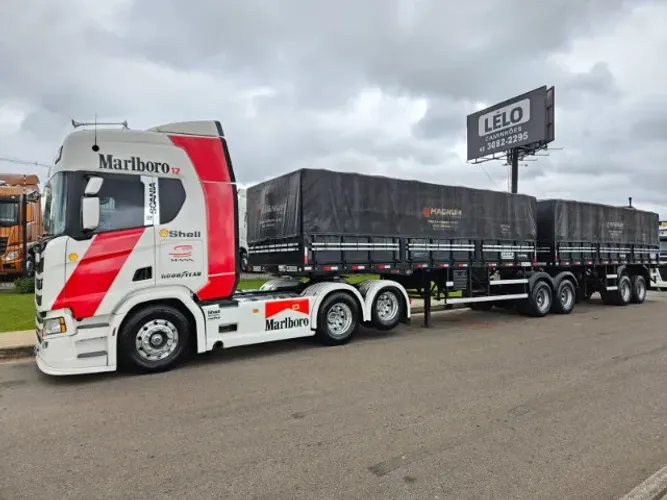 Scania R450 6x2 Ano 21 Personalizado Marlboro + Bitrem Graneleiro Randon Ano 20 7.5 x 1.80