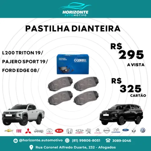 jogo pastilha freio dianteiro pajero sport 2019/ ford edge 2008/