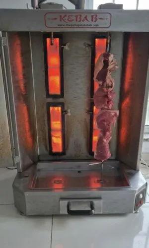 Churrasqueira à gás, 2 espetos giratórios 220v Kebab Shawarma