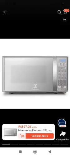 Microondas 20 litros Electrolux 4 meses de comprado usei poucas vezes