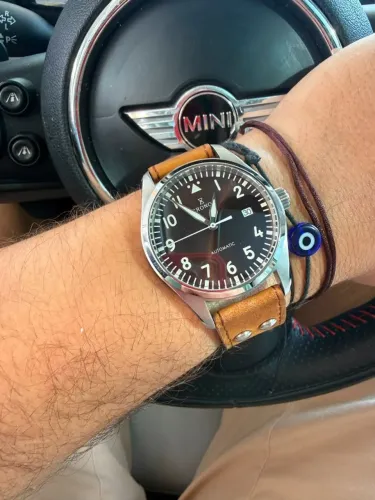 Relógio Cronos Automático flieger aviador n laco stowa iwc