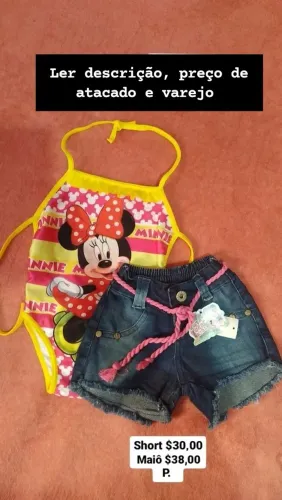 Shorts infantis no atacado e varejo 