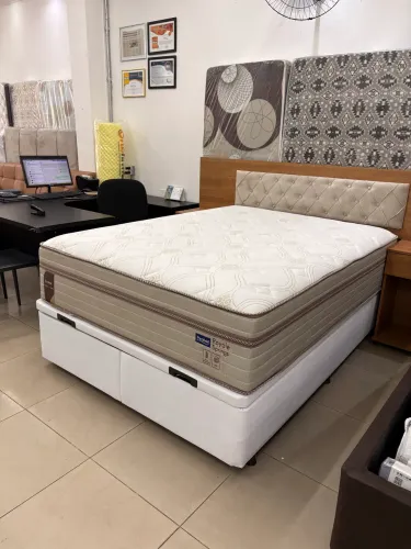 Cama Casal Molas ensacadas com Baú