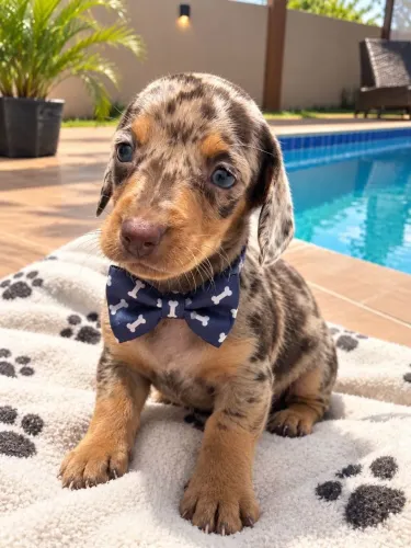 Filhotes Cheios de Doçura dachshund macho chocomerle 