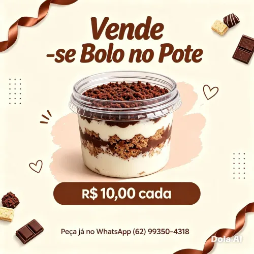 Vendo bolo no pote