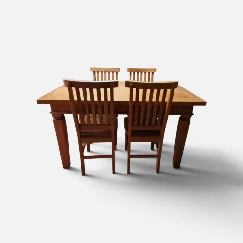 Mesa De Jantar Madeira Maciça Peroba Rosa 1,40m + 4 Cadeiras