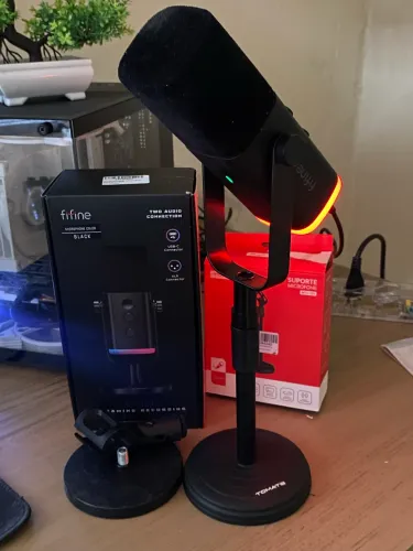 Microfone fifine am8 + suporte de brinde