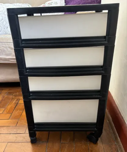 Gaveteiro Plástico Branco 4 gavetas