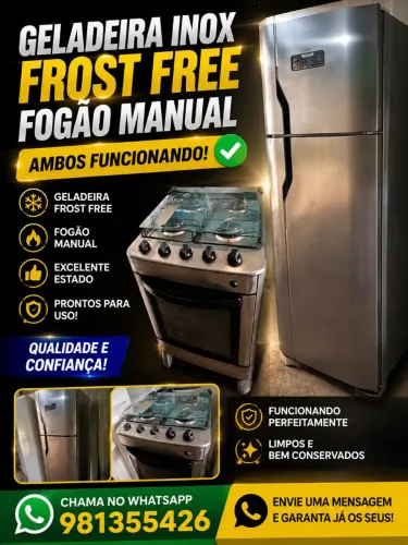 Geladeira inox e fogao inox