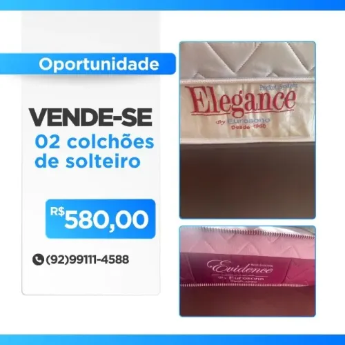 Vendo 02 colchões de solteiros - produto usado