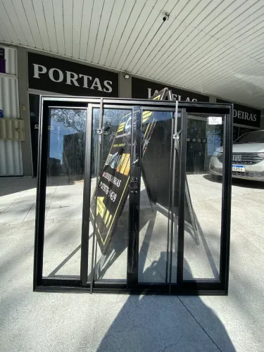 JANELA DE ALUMÍNIO PRETO 4F 1.00X1.00 - OFERTA QUE VALE A PENA