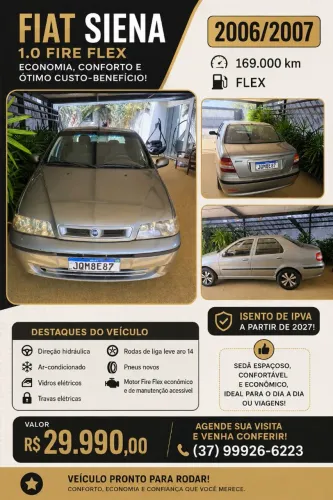 Fiat Siena 1.0/ EX 1.0 MPI Fire/ Fire Flex 8V 2007