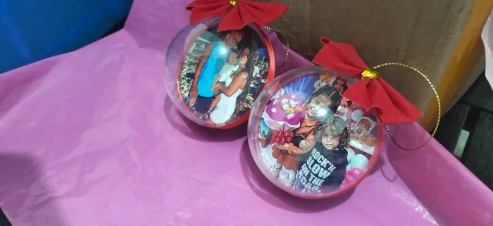 Bolinhas de natal personalizadas com suas fotos