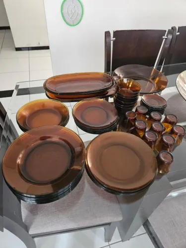 Kit de Louça Duralex Ambar Original 52 pçs